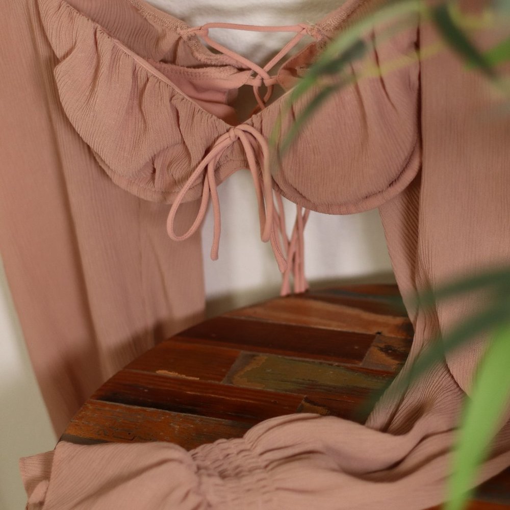 Memorable Moment Long Sleeve Crop Dusty Rose from White Fox Boutique